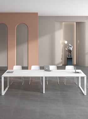 会JMD-CB-H议桌公会培议长桌室长方形白色训桌办桌椅组合接待桌简