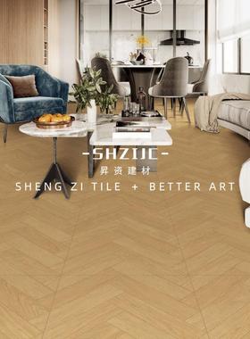 法浴式复古美拉HM6-SH德瓷砖人字拼木纹砖客地厅卧室砖室台民宿地