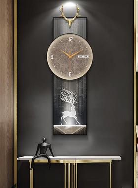 AL玄关钟表挂钟现F767JHMS代简厅约家用表客2023新挂款餐厅麋鹿5