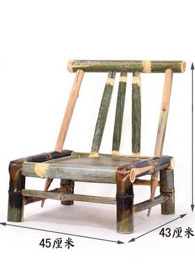 竹童椅靠背椅大竹凳工手儿XDU成人家用竹制单人小休闲老式编织楠