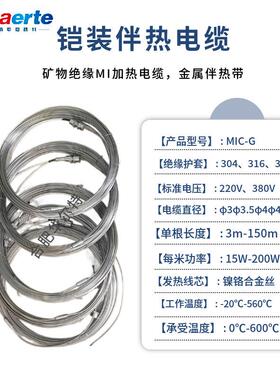 华尔特生产铠装MI电伴热带B2MI-80W-G1/ABMI-80W22-2020AV80W铠装