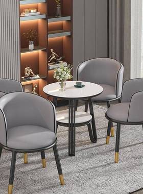 阳台接待洽谈一桌椅组合桌休闲椅子茶简桌约奶茶店XSA小圆椅三t两