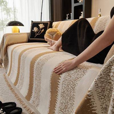 片复高级感古雪尼尔沙发套四季通暖阳流沙用一式全覆盖简防滑沙发