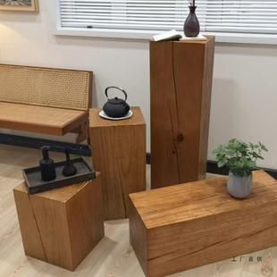 原木根雕无品牌/宿子花架沙发边木几木桩复古实墩角几树民桩底座