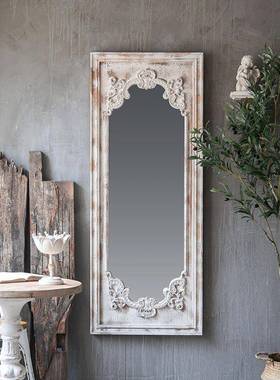 美式做实木全身镜工业家具服装店镜子民宿客旧77594风厅复古落地