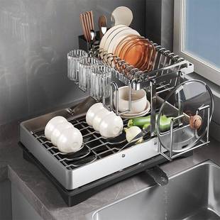 房不钢碗碟沥水水槽放碗盘锈碗筷架收纳厨架置物架碗65952架台面