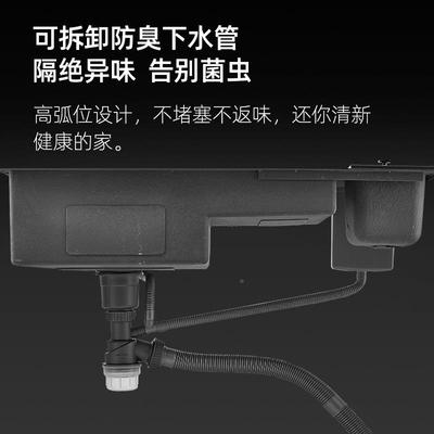 黑单纳米工水9245槽槽洗碗双槽盆304不锈钢带手垃圾大桶号钢盆台