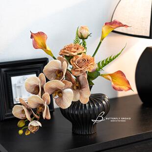 nis风蝴蝶兰仿真花束蝶韵蝴蝶客厅摆件设计餐款假花装饰花卉桌花