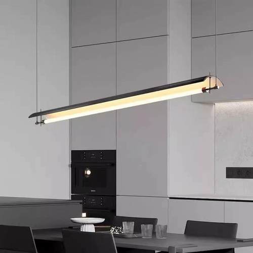 208225意新款现代极简长条餐厅吊一灯轻奢意式创办公室吧台瓦字片