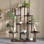 花架物架阳实木层落地式 家用客厅中式 花台多多置肉绿台萝花盆K12