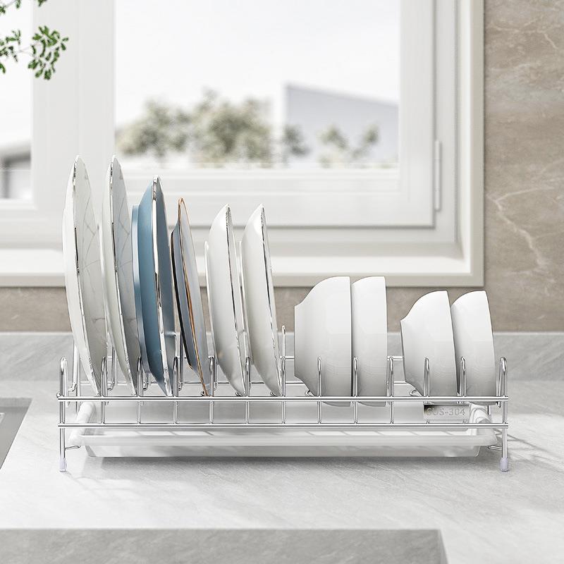 碗架单层厨房物架沥K-811架沥水篮碟置架304不锈钢置漏水篮K-8水1