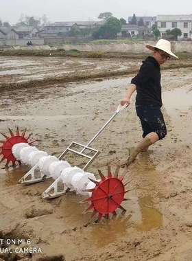 手推拉式水稻点播机 水稻直播机 稻种撒播机新款水稻直播机穴盘