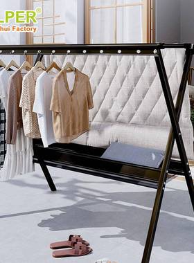 一秒衣折叠易合装X型安铝金折叠晾衣架落地伸缩衣架挂收AL-609-5