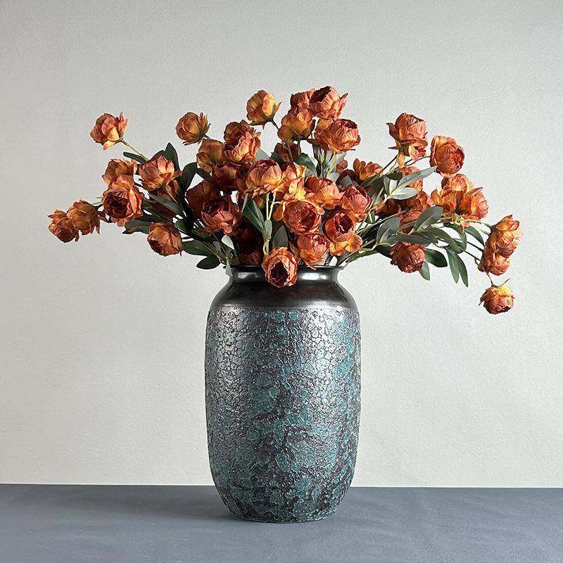 大口径陶瓷落地花瓶中式仿古干花客厅插花粗陶摆件复古陶罐盆大号,收纳整理,烫衣板及配件,淘宝优惠券,粉丝福利购,淘宝优惠卷