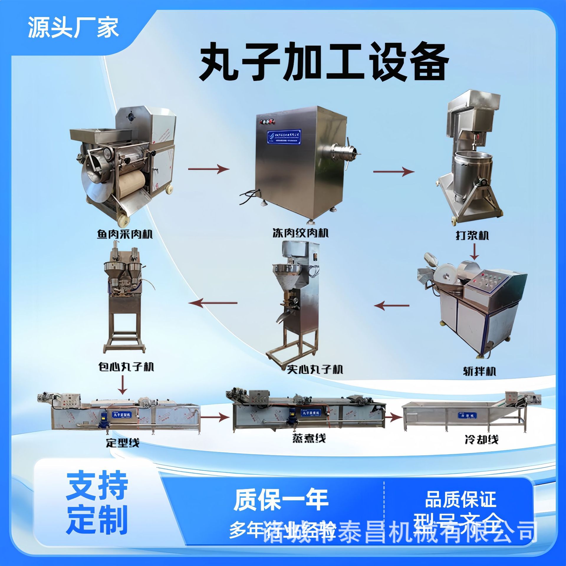 肉丸成套加工斩拌设备淡水鱼丸加工机器丸子高速打浆机肉圆机