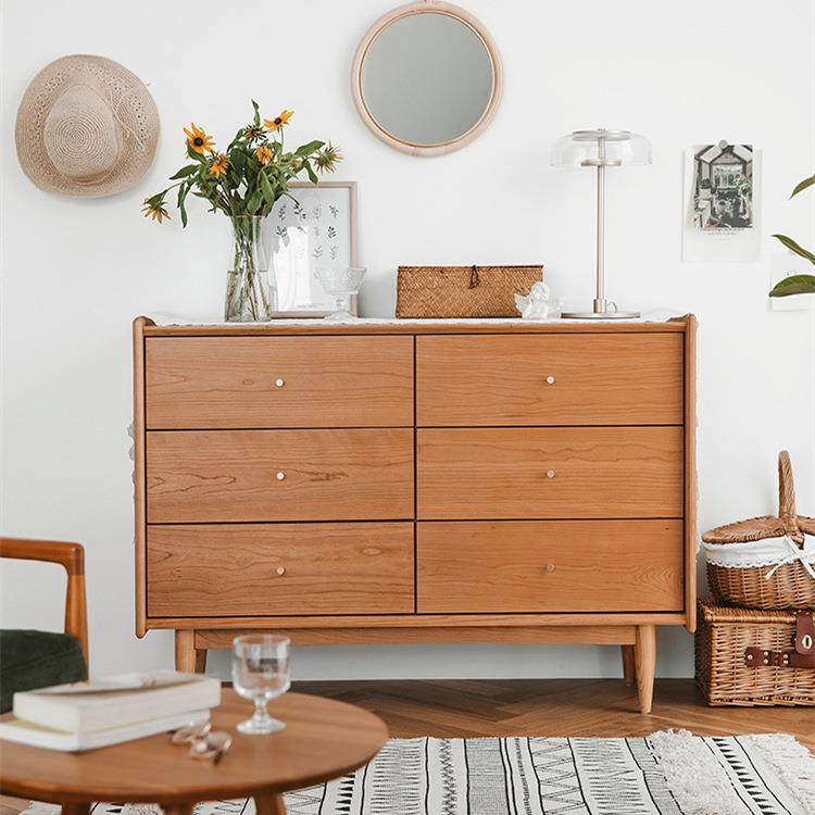 北欧实木六斗柜卧室多功能收纳储物柜客厅抽屉边柜日式樱桃木家具,纺织面料/辅料/配套,纺织机械配件,淘宝优惠券,粉丝福利购,淘宝优惠卷