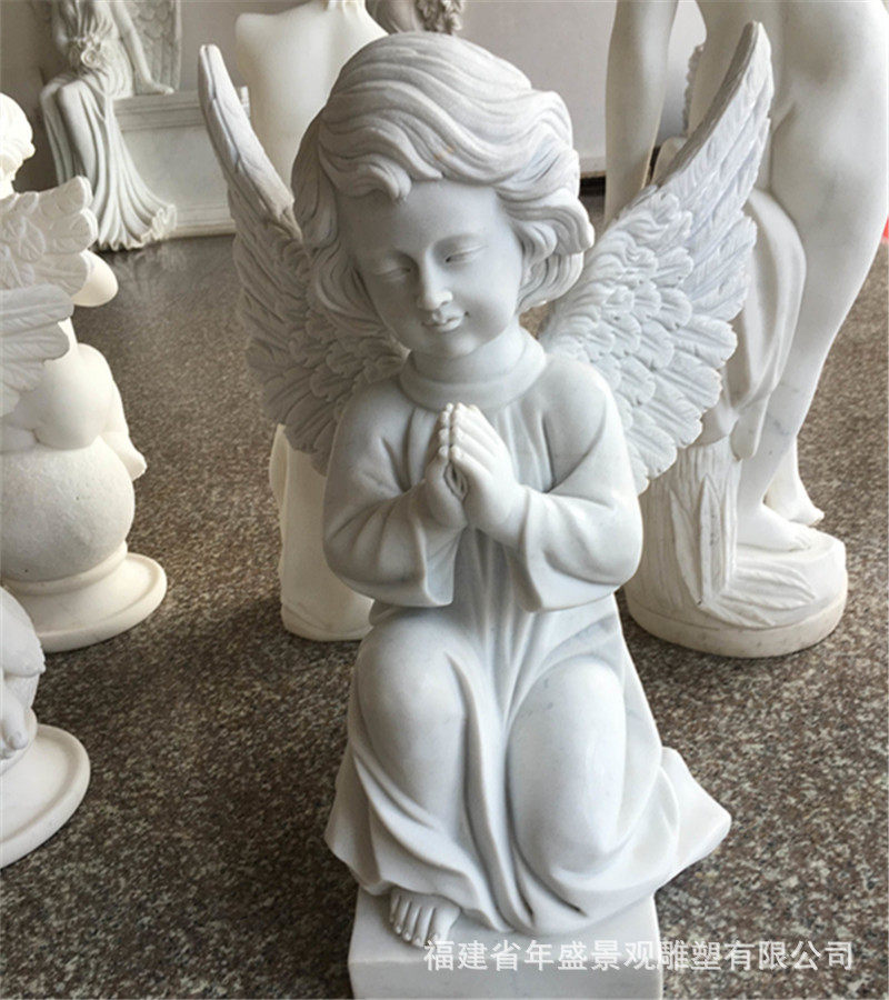 西方居家摆设欧式小天使雕像大理石汉白玉工艺品摆件石雕厂家
