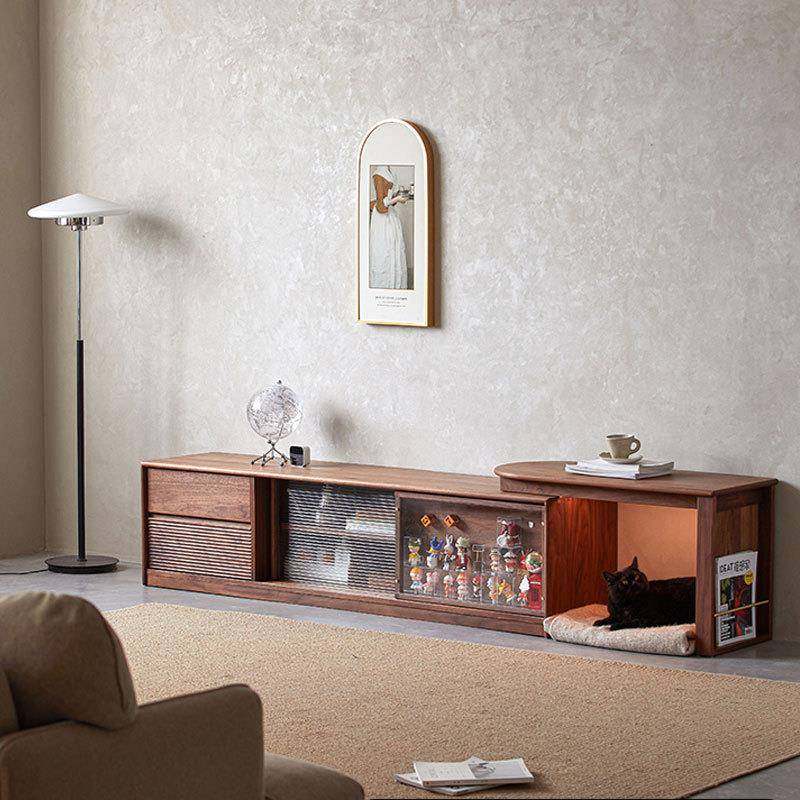 直销北欧实木黑胡桃木伸缩电视柜组合落地小户型中古客厅家具,收纳整理,烫衣板及配件,淘宝优惠券,粉丝福利购,淘宝优惠卷