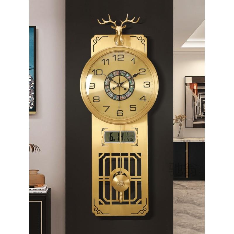 麓r豪华黄铜钟JFD表厅客高挂钟2023新款档日视历时钟挂墙家用电墙