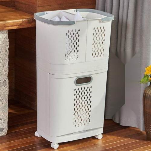 脏衣篮洗衣桶层放脏间衣服纳筐分脏收衣篓VLA收纳卫生塑料