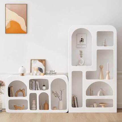 客厅物架示收纳陈列柜子关展柜装饰柜落地书柜玄洞YMJ穴置柜北欧