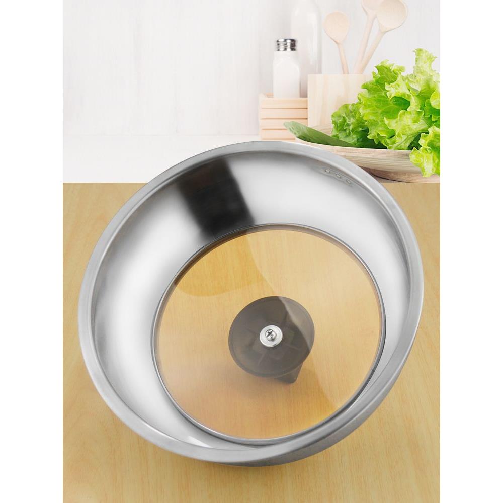 30化4VON锈钢不锅盖加蒸锅盖加高厚多用圆形通用锅盖钢玻璃家用高