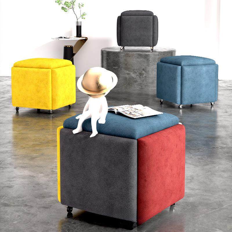 多能组合纳凳简魔约五合收一方凳功小凳子家用客厅沙WJN发网红凳