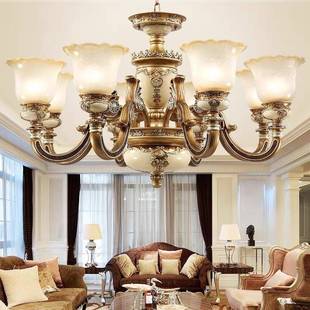 欧式 吊仿灯别奢华大282气家用厅客主灯墅复古卧室简欧树脂大厅古