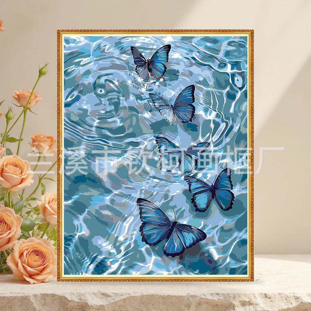 画向日油葵花朵数数字diy填色手工画儿童手绘ABV填充风景字油画