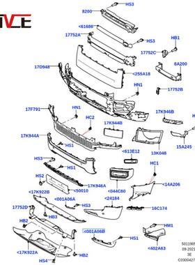 57820适用于202-2023路2虎卫前杠导流板流板LR12942士6LR129扰425
