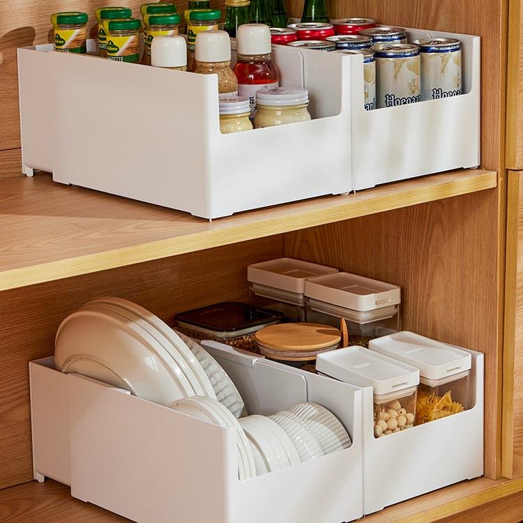 北风格白色盒可缩欧防水长方形收纳厨房橱柜杂物整理985伸北欧风