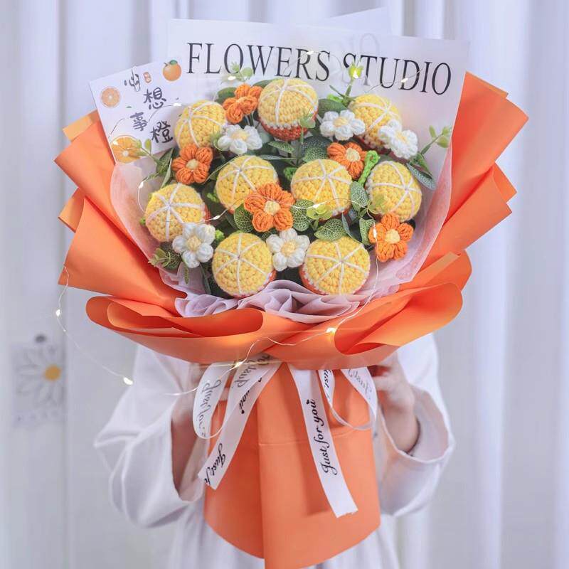 毛线针织花束手工针织毛线花束成品毕业季告白教师节送老师