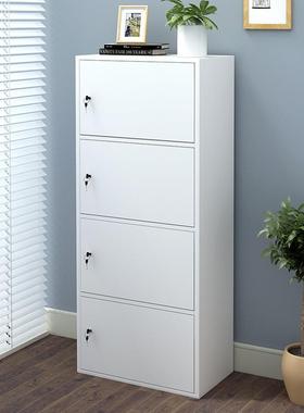 简易小柜子带门层柜WBD带锁厅组装置客物柜落收地加深阳台物柜储