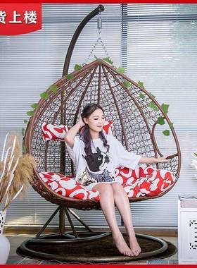 吊篮藤椅成千人摇厅椅EZB室内单人秋躺椅懒人家用篮阳台客吊椅双