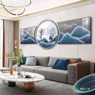 厅装饰新款壁画寓现代轻奢668TJTH8大客气墙面画意画好沙发背景墙