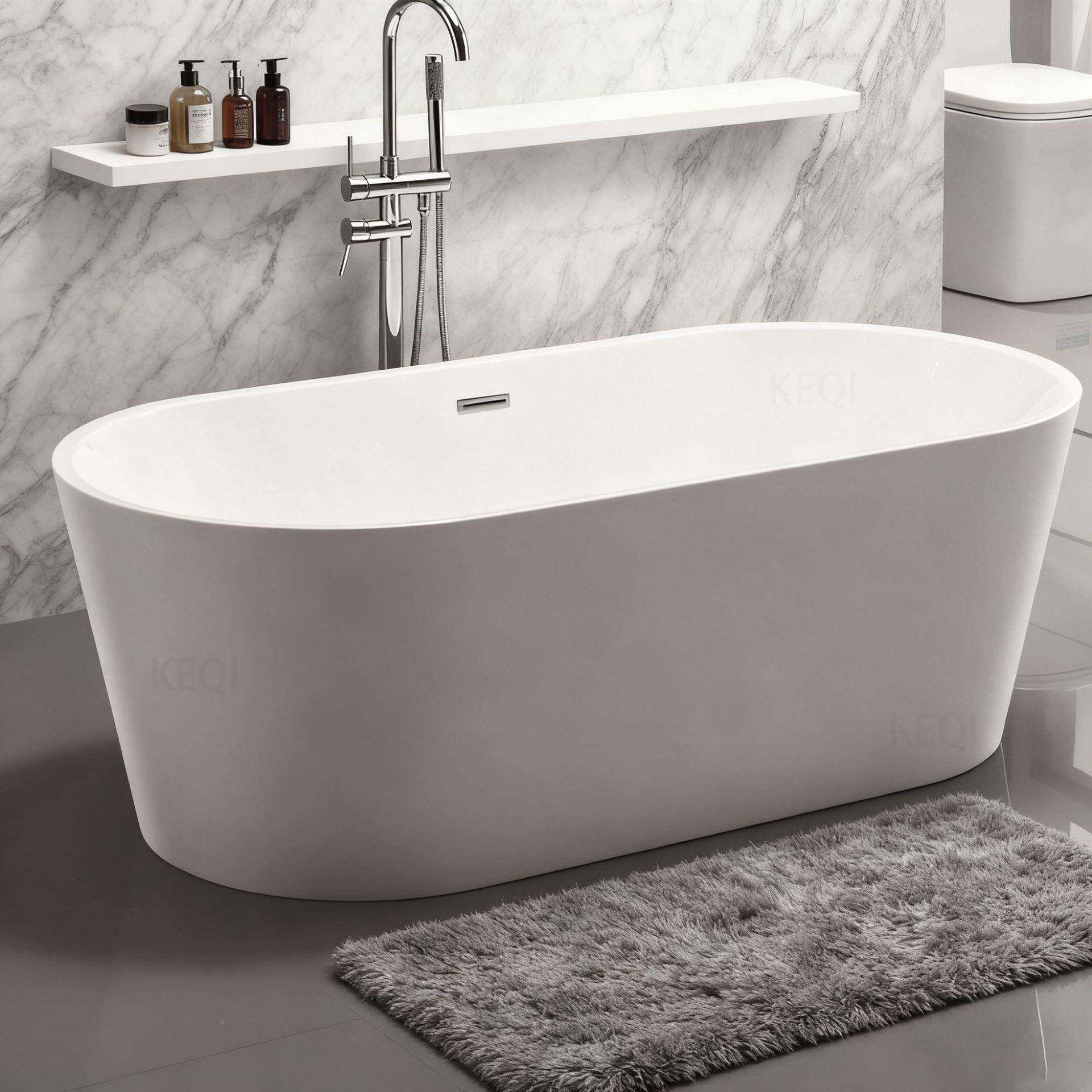 成人卫家用亚克力浴缸独立式立色落地446生间椭圆白酒店普通独浴