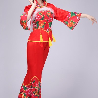 秧歌服演出服2020年新款中老年民族广场舞套装女扇子舞蹈服装成人