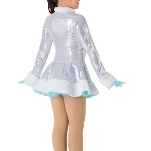 冬天儿童演出服舞蹈服长袖亮片蓬蓬裙公主裙耶诞雪花演出服芮其儿