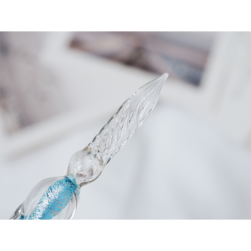 才起玻璃笔复古风学生用樱花琉璃蘸水笔墨水沾女生专用水晶笔礼盒