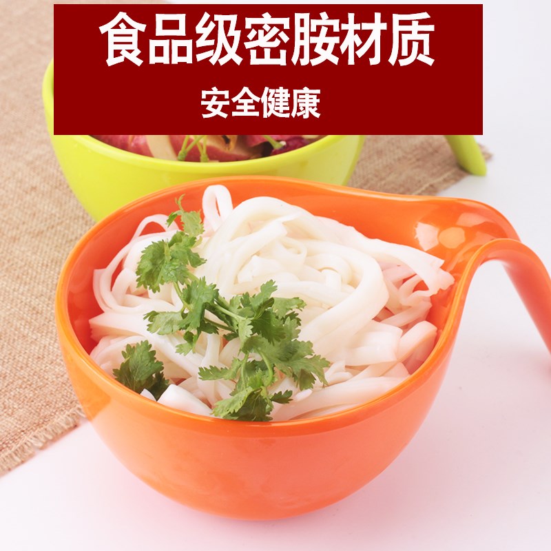 A5密胺餐具带柄手把碗米线碗呱瓢碗创意泡面碗拉面汤粉碗仿瓷商用图片