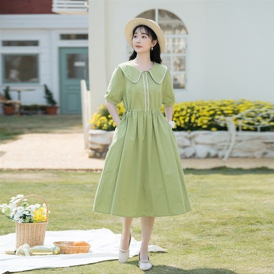 13少女森系文艺连衣裙夏季宽松休闲裙子15初中学生12岁大童中长裙