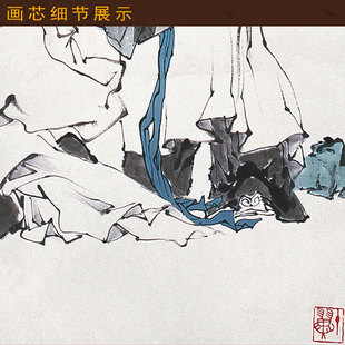 管仲画像 管子挂画 人物画客厅装饰画国画已装裱绢布画卷轴画定制