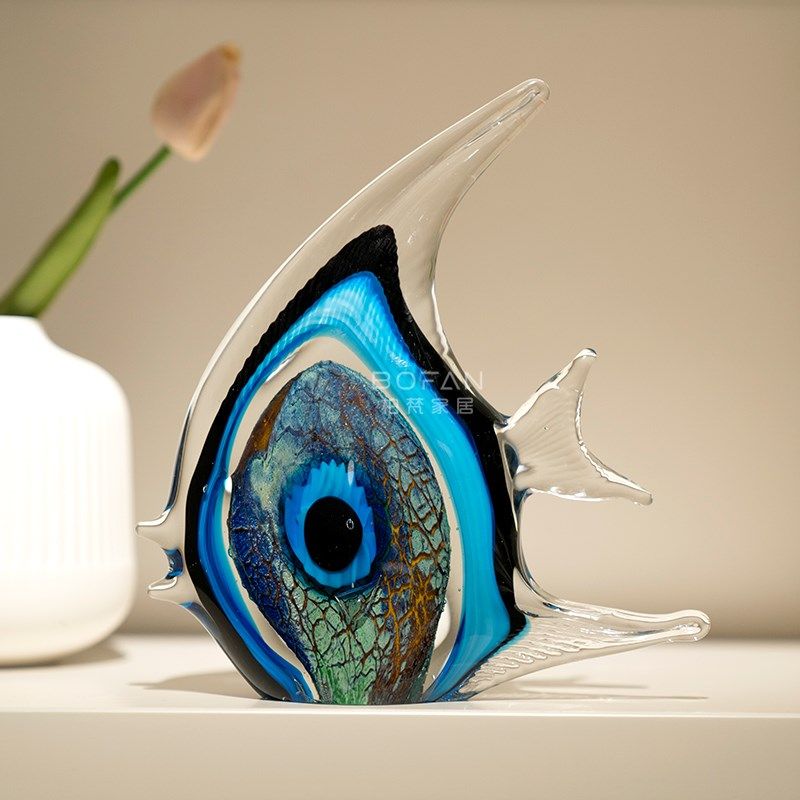 柏梵轻奢琉璃鱼摆件艺术家居玻璃鱼高档客厅酒柜年年有鱼装饰摆件,家居饰品,装饰摆件,淘宝优惠券,粉丝福利购,淘宝优惠卷