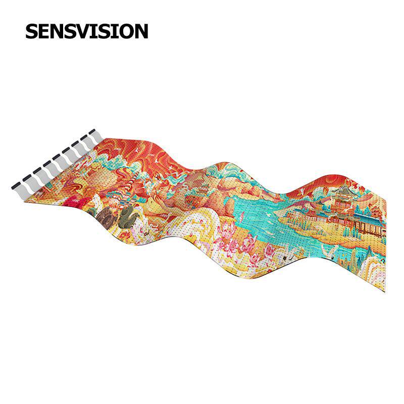 P5 led晶膜屏透明广告高清室内外薄膜显示屏柔性大屏幕显示商场酒