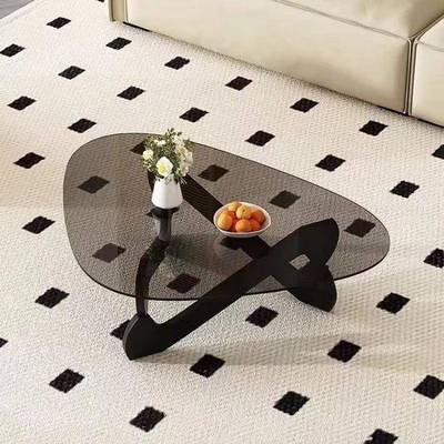 JGP1小户型钢化玻璃茶几意式轻奢创意客圆形茶桌几何款简约现代组