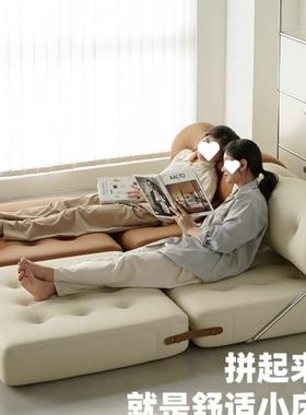 单人床沙发小厅户型客奶风GJS塔吉沙发折叠油两用卧室豆腐块懒人