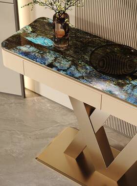 轻奢高端入户大石玄关现代简约创意走廊过道玄理BWO设台计师靠墙