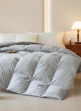 新软款刺绣双22552层立体厂家羽绒充被壳自苏绒半成品静音款柔新