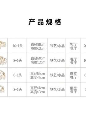 美式轻奢水吊灯客厅灯现代简约餐厅灯金色卧室黑色书房XSD526晶铁
