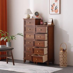 实五斗柜卧木室头柜美式简约抽床屉985柜小型客厅纳靠墙边柜墙角